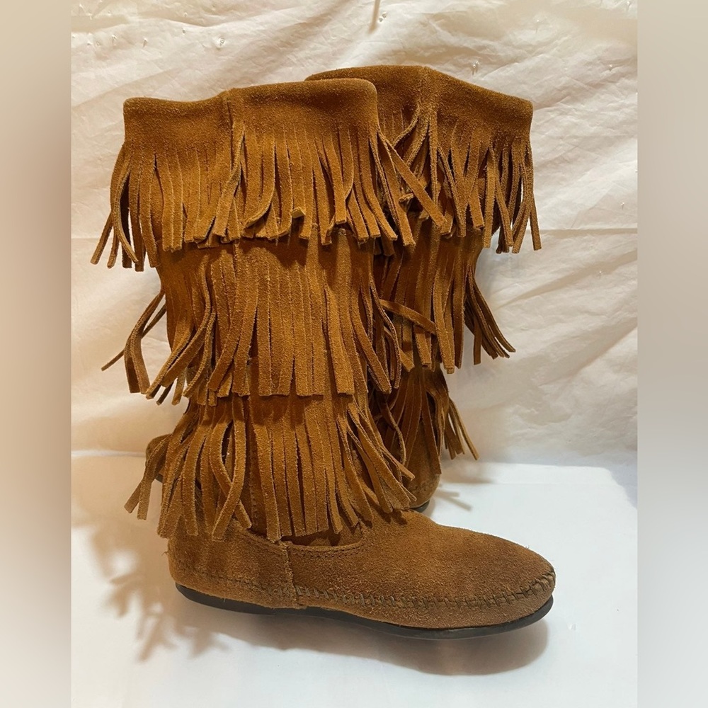 Minnetonka Moccasins Boot Layer Fringe Boots Brow… - image 6
